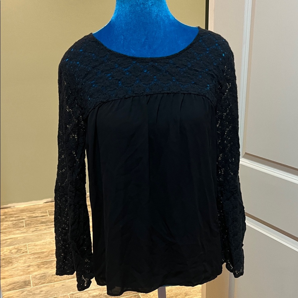 LOFT Black Lace Blouse